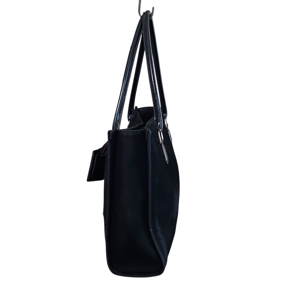 Diane Von Furstenberg X Badanco Luggage Large Black Canvas Patent Leather‎ Tote - Picture 7 of 15